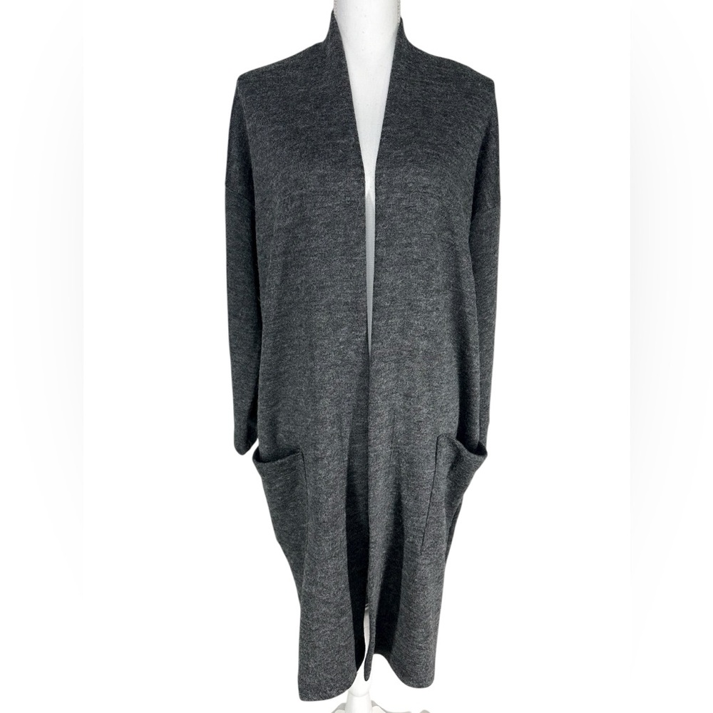 AUDREY 3+1 / Gray Long Cardigan / One Size / Goth Office Emo Bohemian Preppy